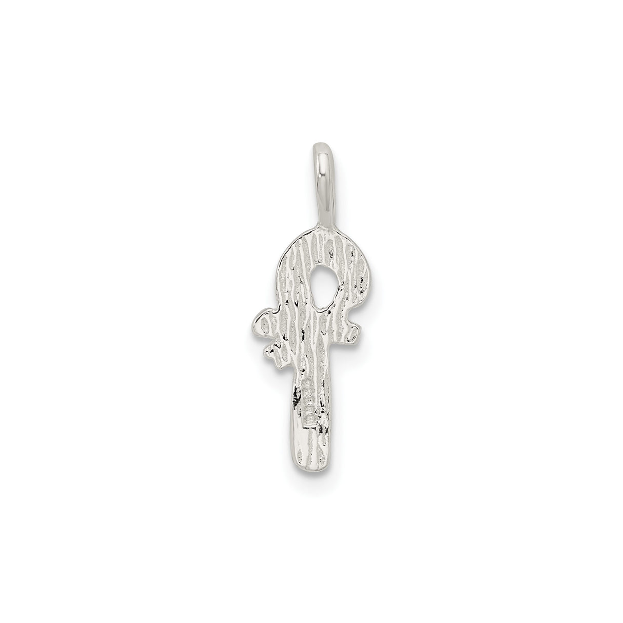 Sterling Silver Ankh Pendant with Textured Finish, Egyptian Life Symbol Charm
