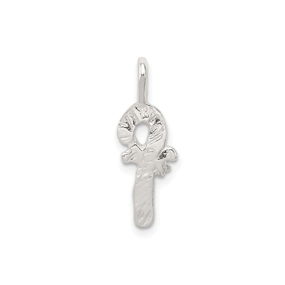 Sterling Silver Ankh Pendant with Textured Finish, Egyptian Life Symbol Charm