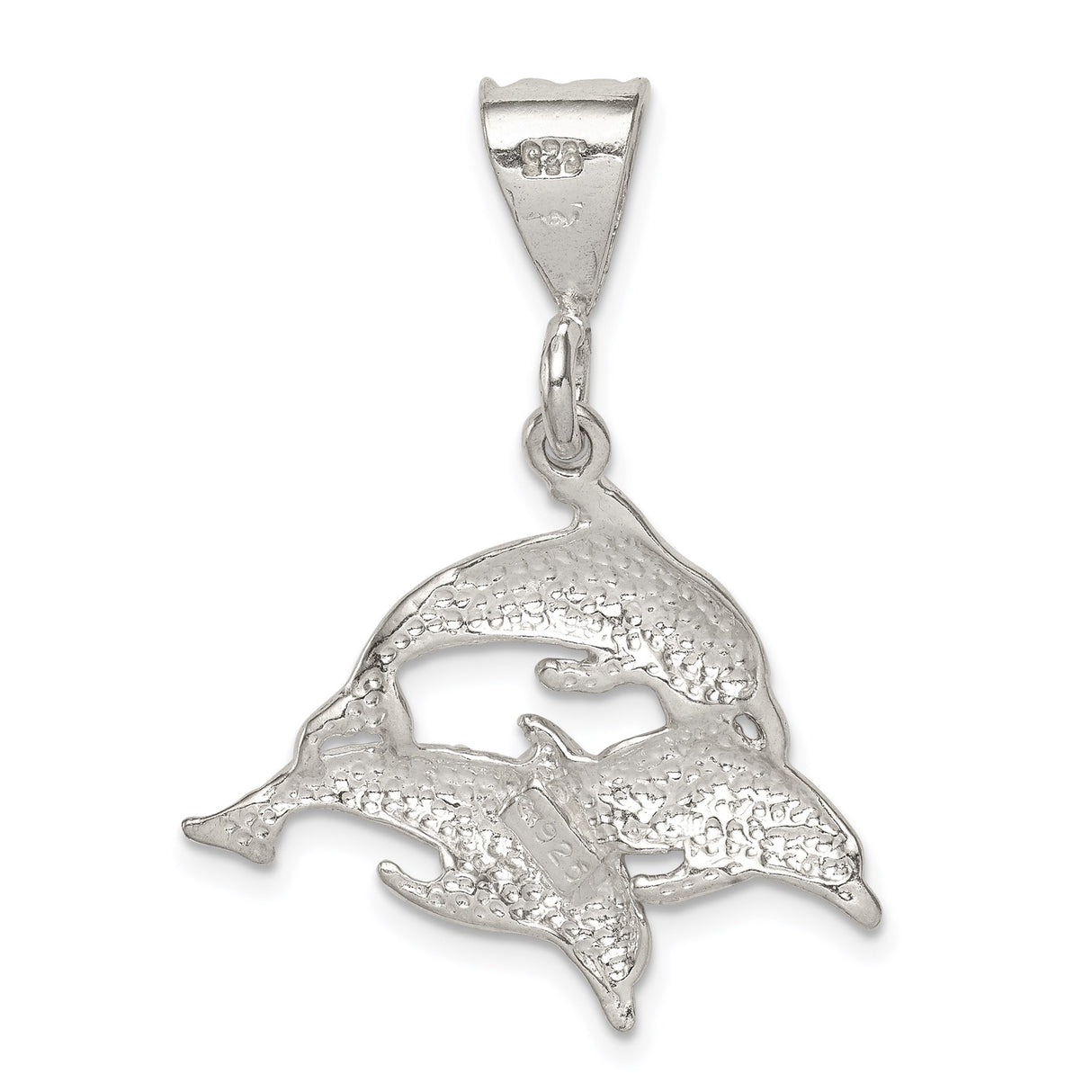 Sterling Silver Dolphin Pendant with Three Dolphins, Nautical Ocean Theme