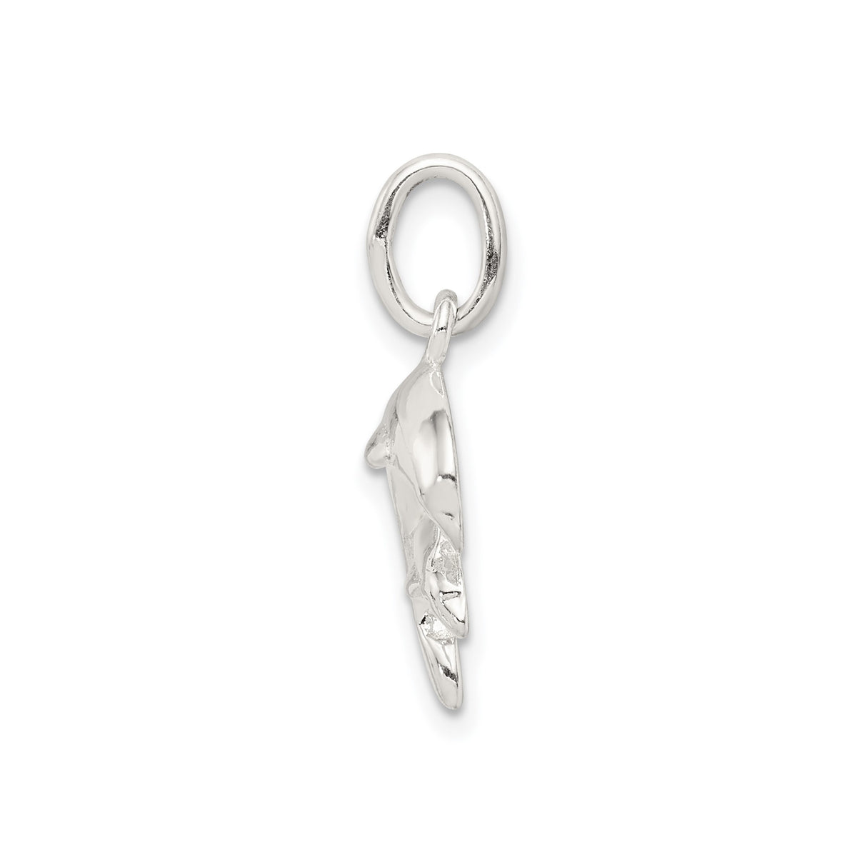 Sterling Silver Dolphin Pendant with Two Jumping Dolphins, Ocean Theme Charm Jewelry