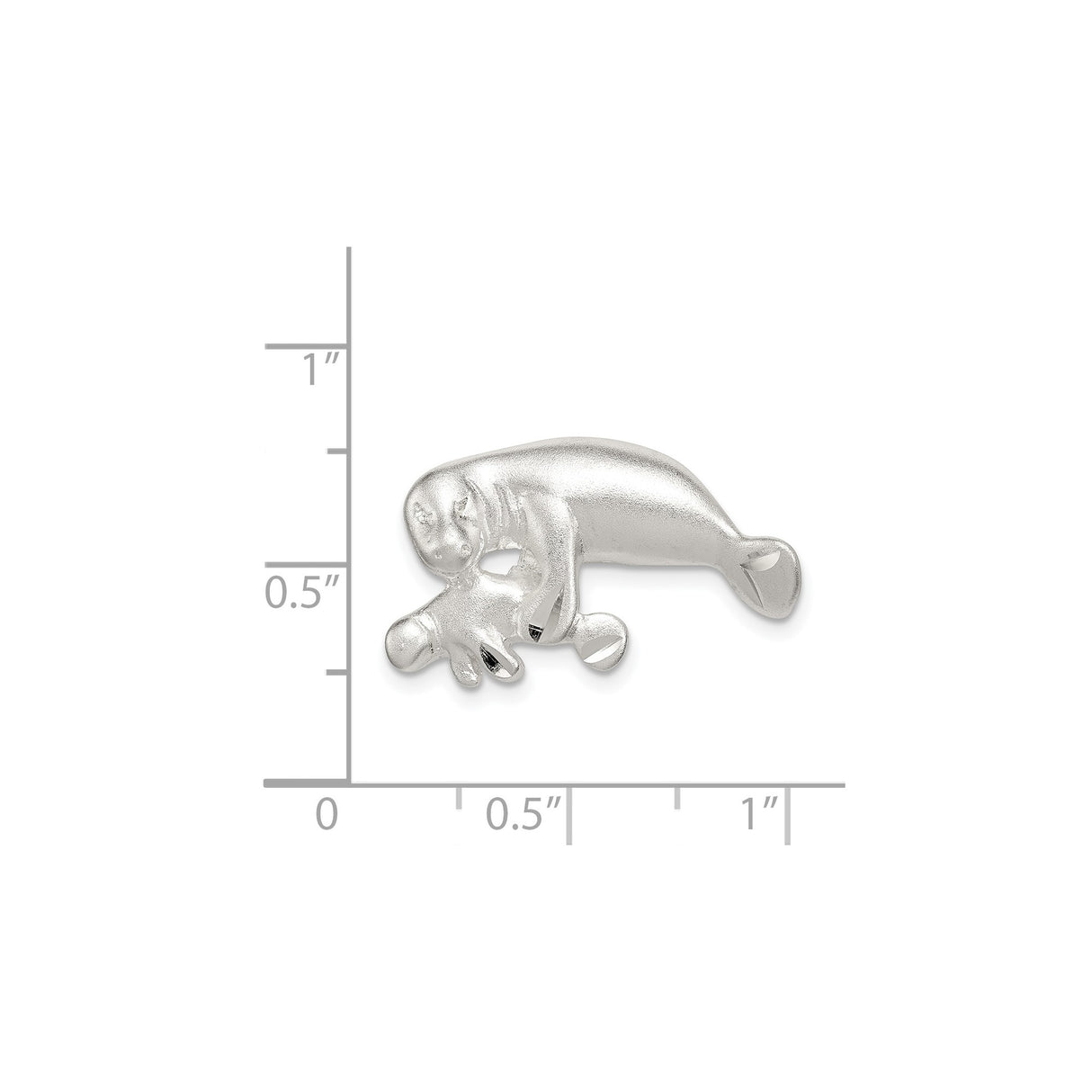 Sterling Silver Manatee and Calf Pendant, Ocean Life Jewelry, Marine Animal Theme