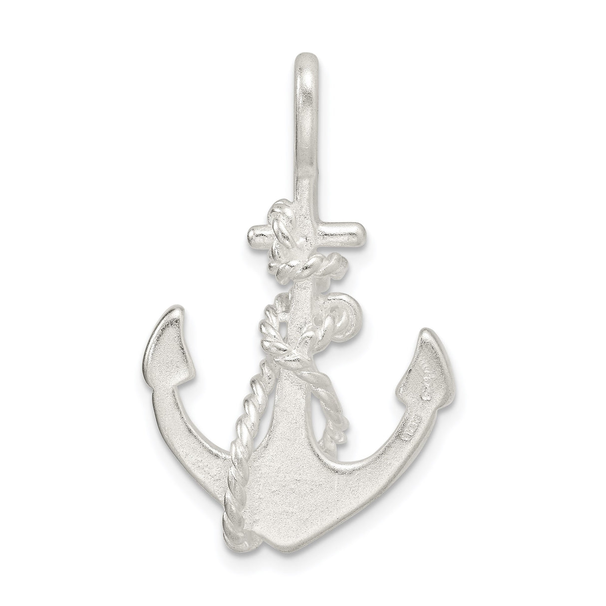 Sterling Silver Anchor Pendant with Twisted Rope Design, Nautical Symbol for Men and Unisex