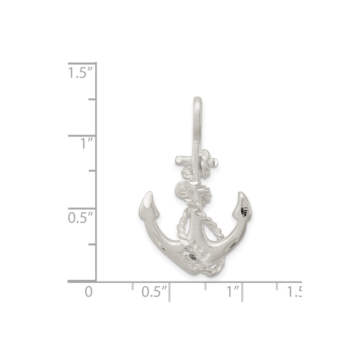 Sterling Silver Anchor Pendant with Twisted Rope Design, Nautical Symbol for Men and Unisex