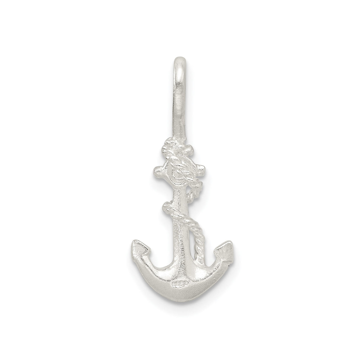 Sterling Silver Anchor Pendant with Rope Detail, Nautical Symbol of Strength and Hope