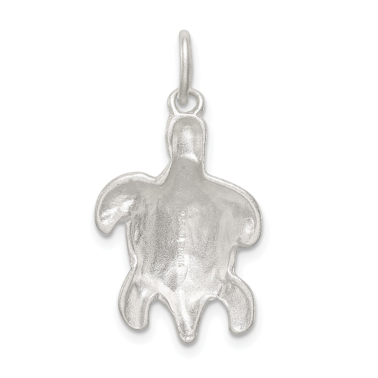Sterling Silver Sea Turtle Pendant with Textured Shell Design, Ocean-Inspired Charm