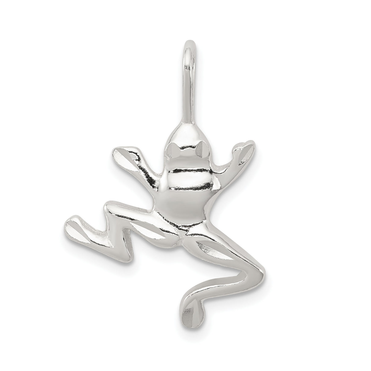 Sterling Silver Frog Pendant with Stylized Animal Totem Design for Women or Unisex Wear