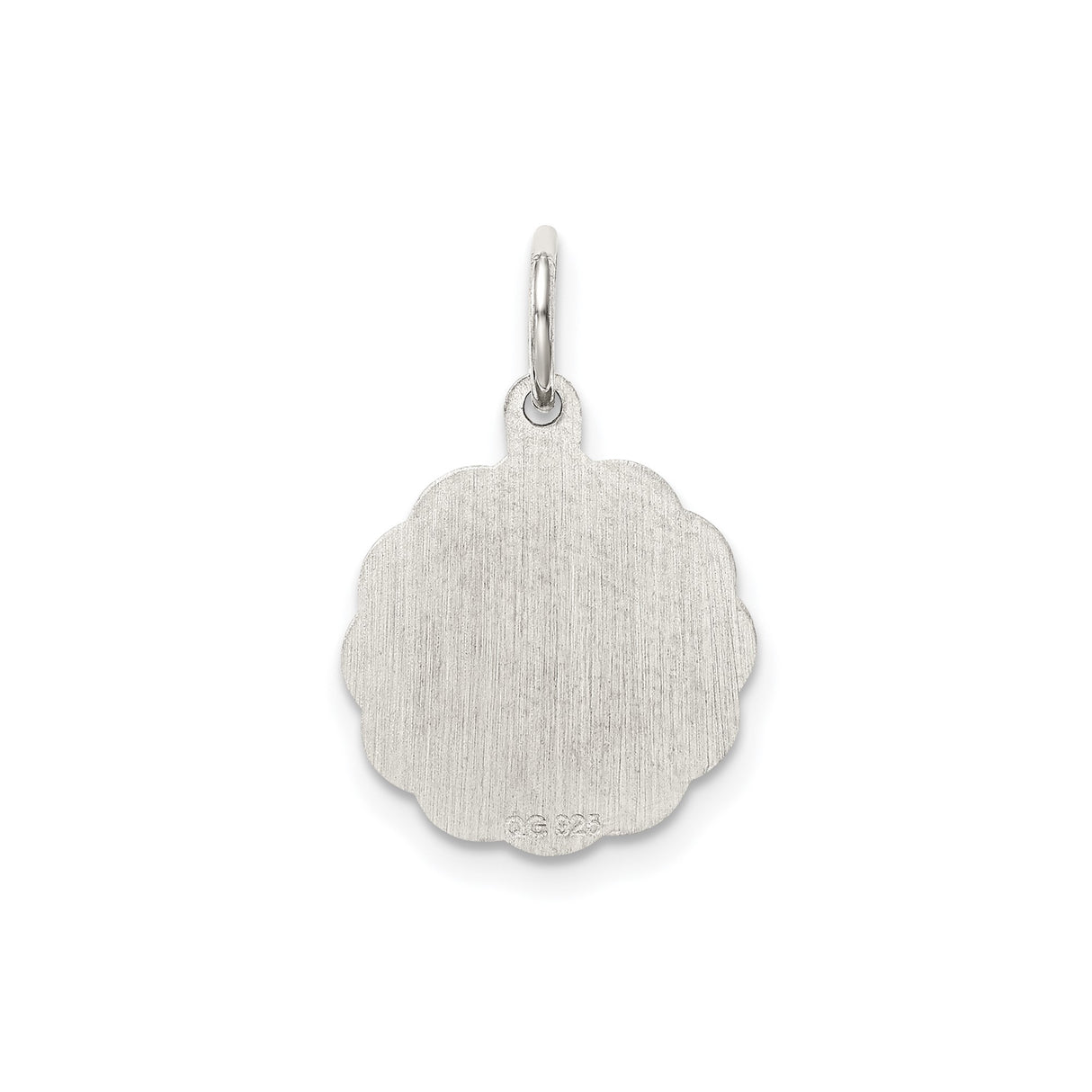Sterling Silver Wedding Pendant with Bells, Ribbon, and Scalloped Edge Theme for Women