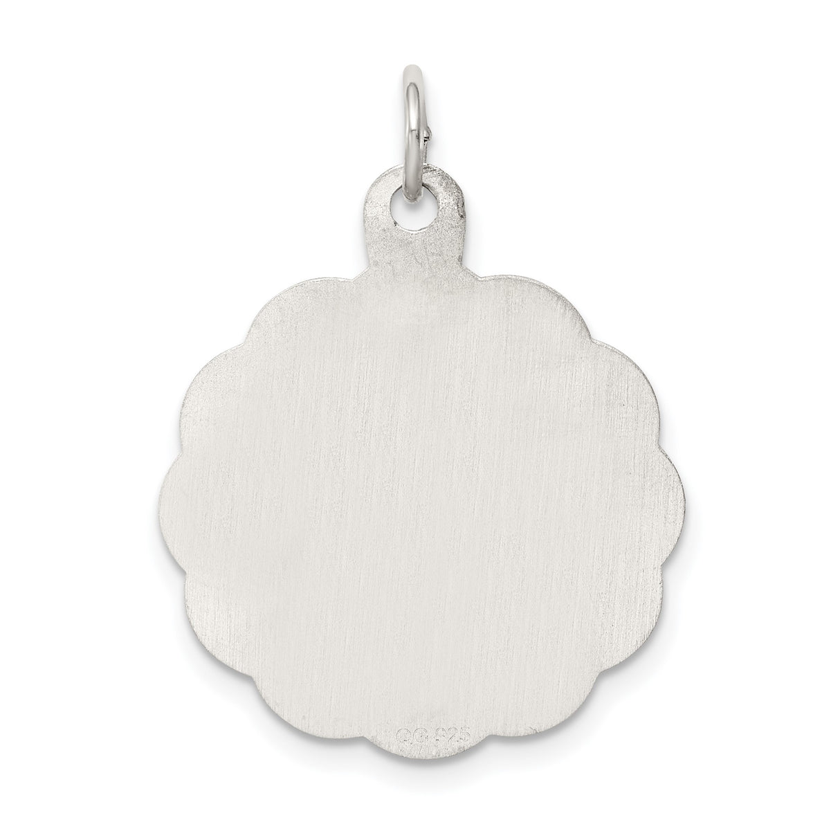 Sterling Silver Wedding Bells Pendant with Ribbon and Scalloped Edge, Romantic Bridal Jewelry