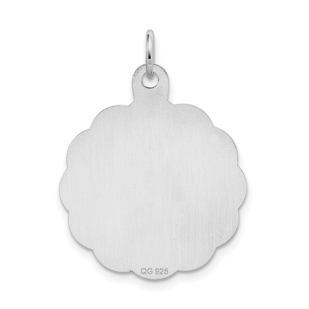 Sterling Silver Pendant with Scalloped Edge, Romantic Custom Disc for Special Date or Milestone