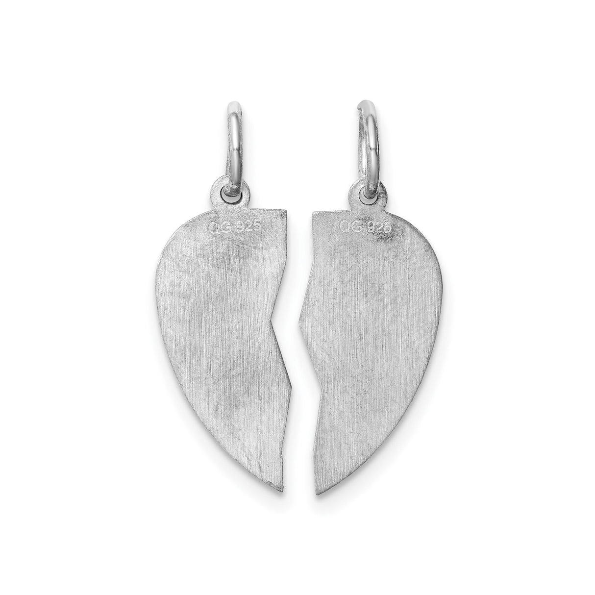 Sterling Silver Break Apart Heart Pendant with Interlocking Hearts and Arrow Design