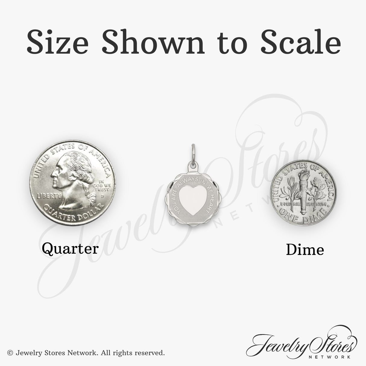 Sterling Silver Heart Pendant with Polished Center and Scalloped Edge, Memorial Keepsake for Women
