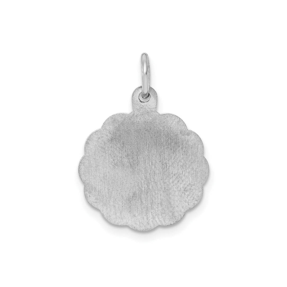 Sterling Silver Pendant with Scalloped Edge and Couple Silhouette, Romantic Keepsake Jewelry