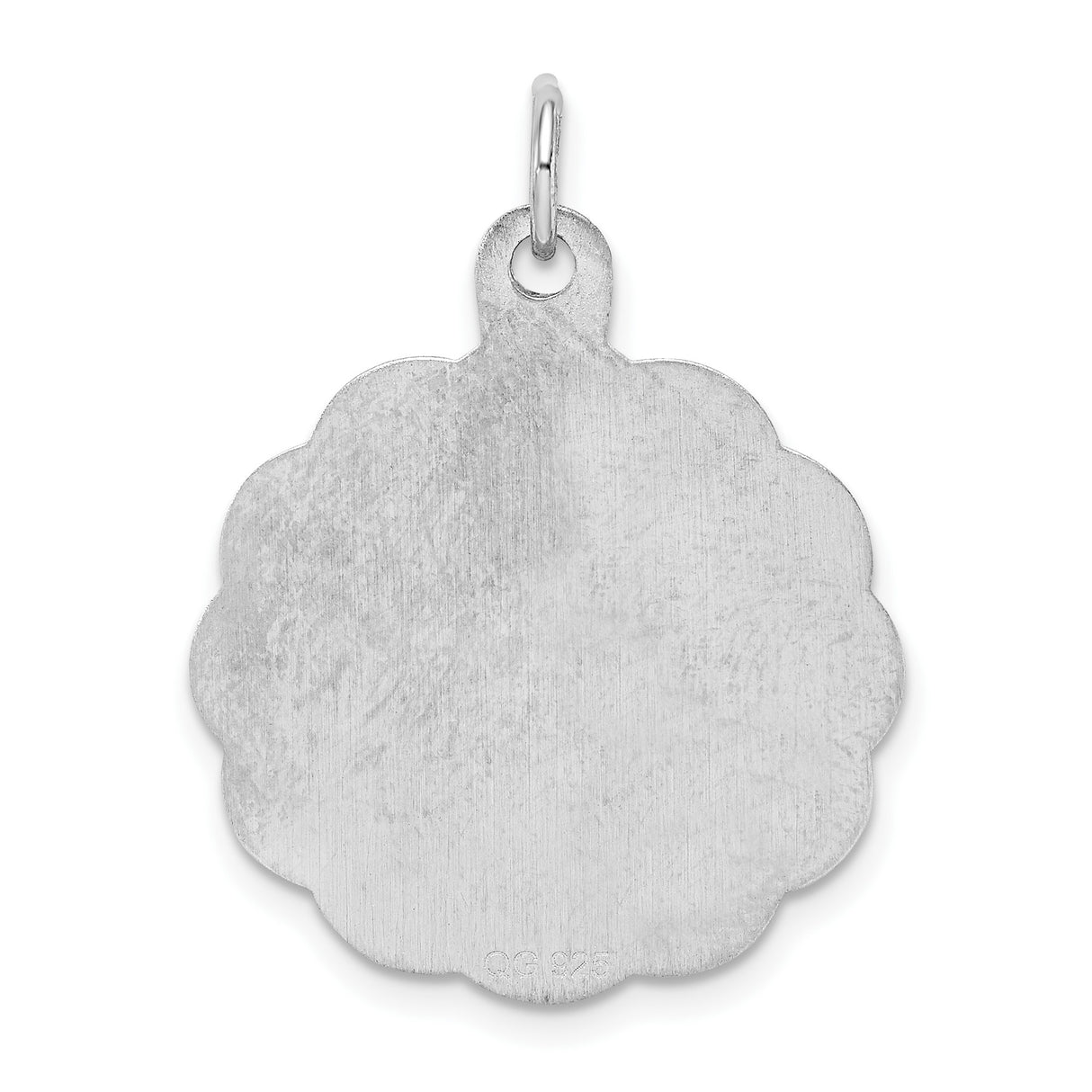 Sterling Silver 25th Wedding Anniversary Pendant, Script Disc Charm, Milestone Love