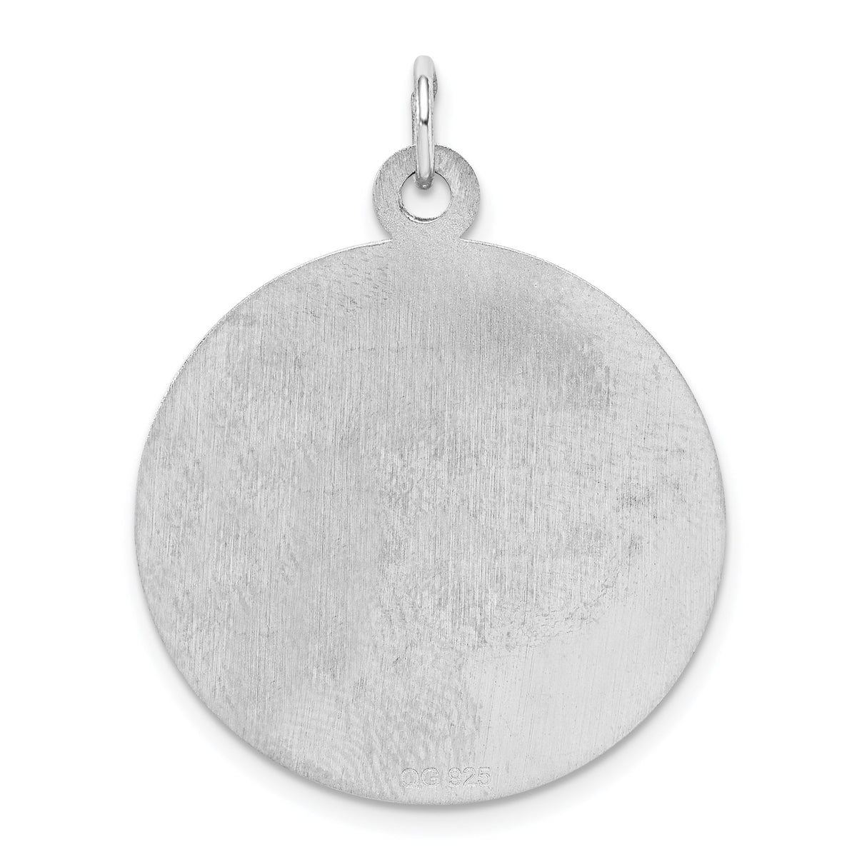 Sterling Silver Anniversary Pendant with Geometric Border, Round Medallion Design