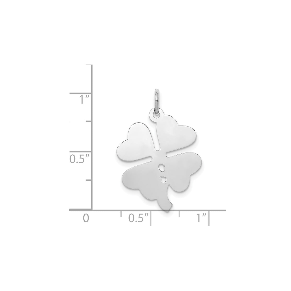 Sterling Silver Four Leaf Clover Pendant with Heart Shaped Leaves, Irish Lucky Charm