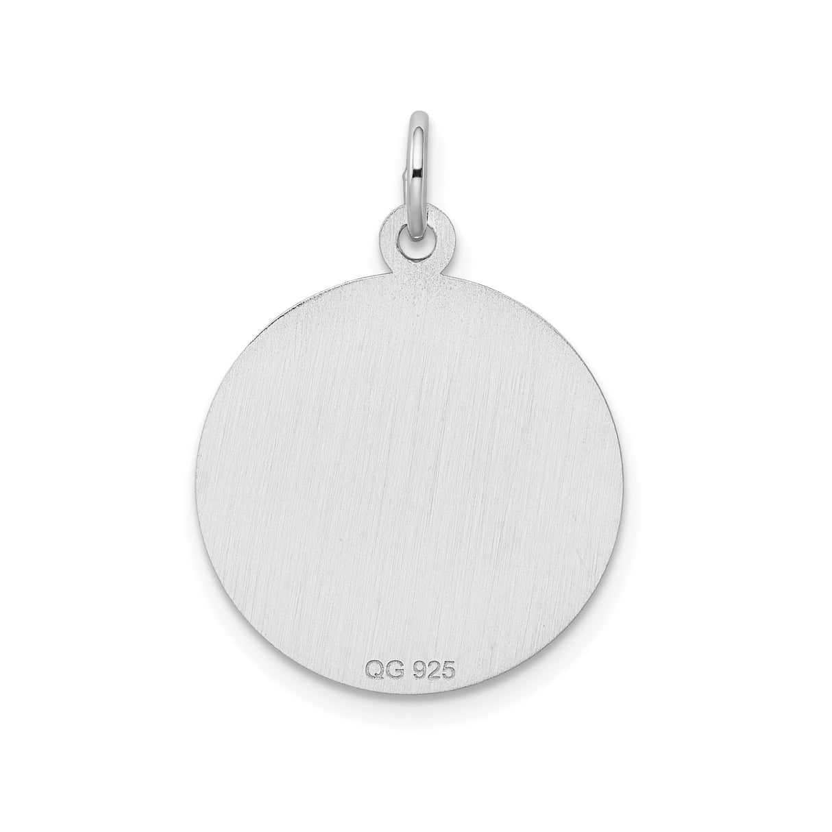 Sterling Silver Friendship Pendant with Brushed Center and Polished Edge
