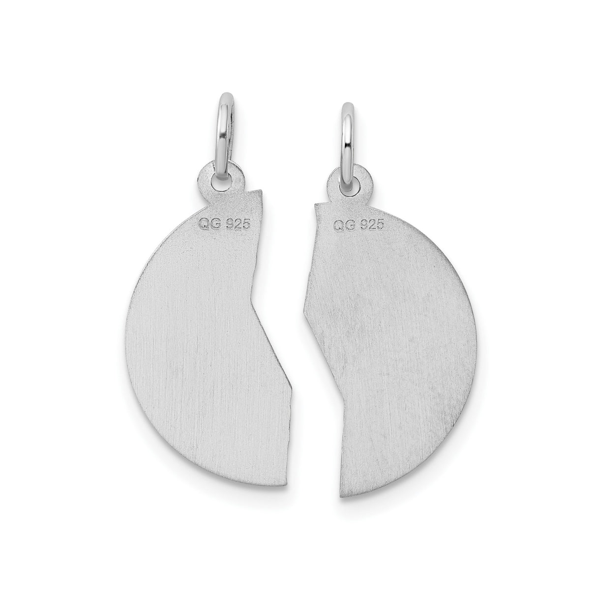 Sterling Silver Friends Pendant Set, Broken Heart Friendship Charms, Love Pendant, Unisex Jewelry