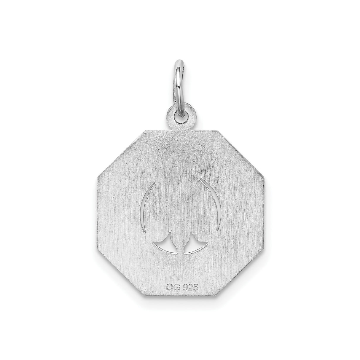 Sterling Silver Confirmation Octagon Pendant with Descending Dove Symbol, Christian Charm