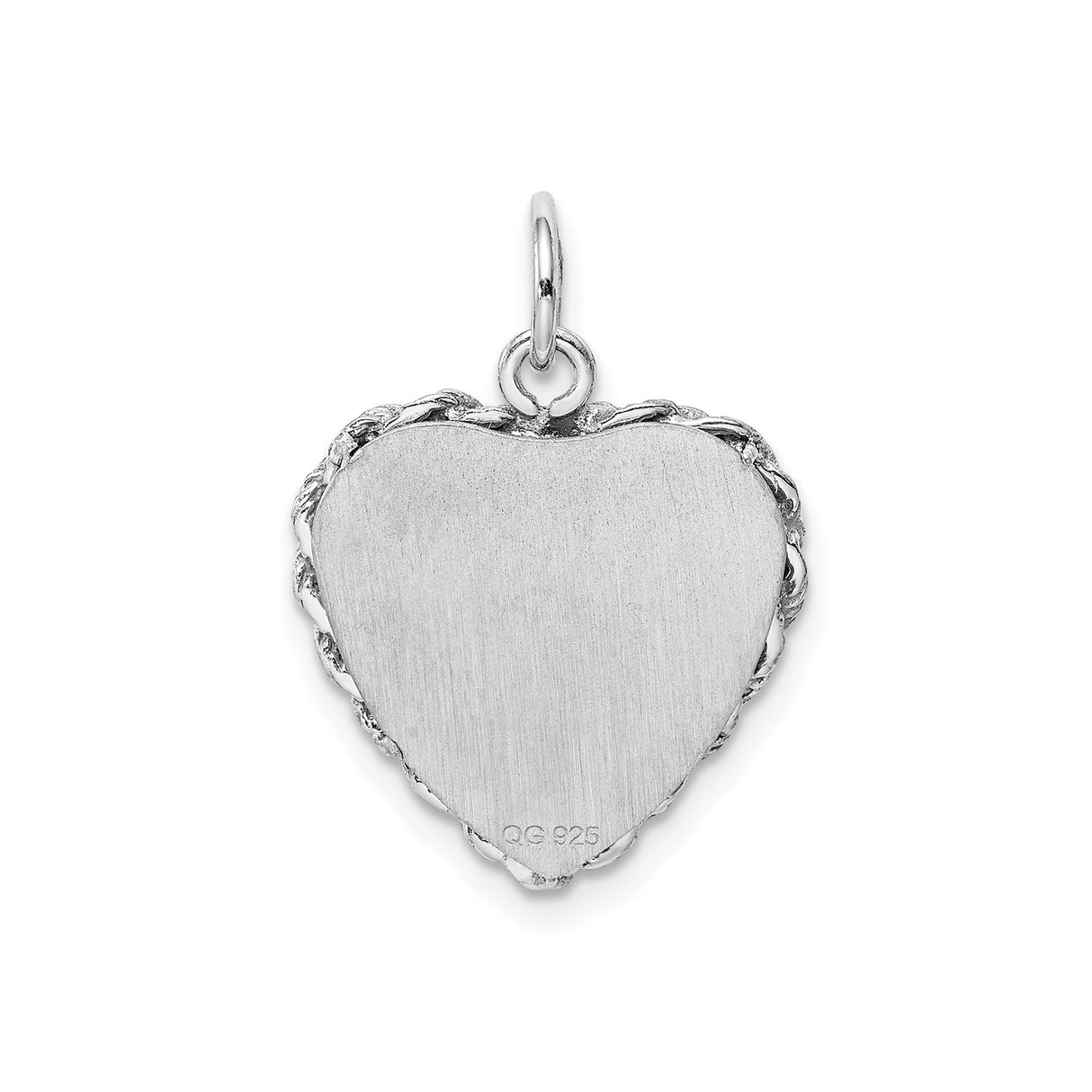 Sterling Silver Heart Pendant with Chalice Engraving, Holy Communion Religious Charm