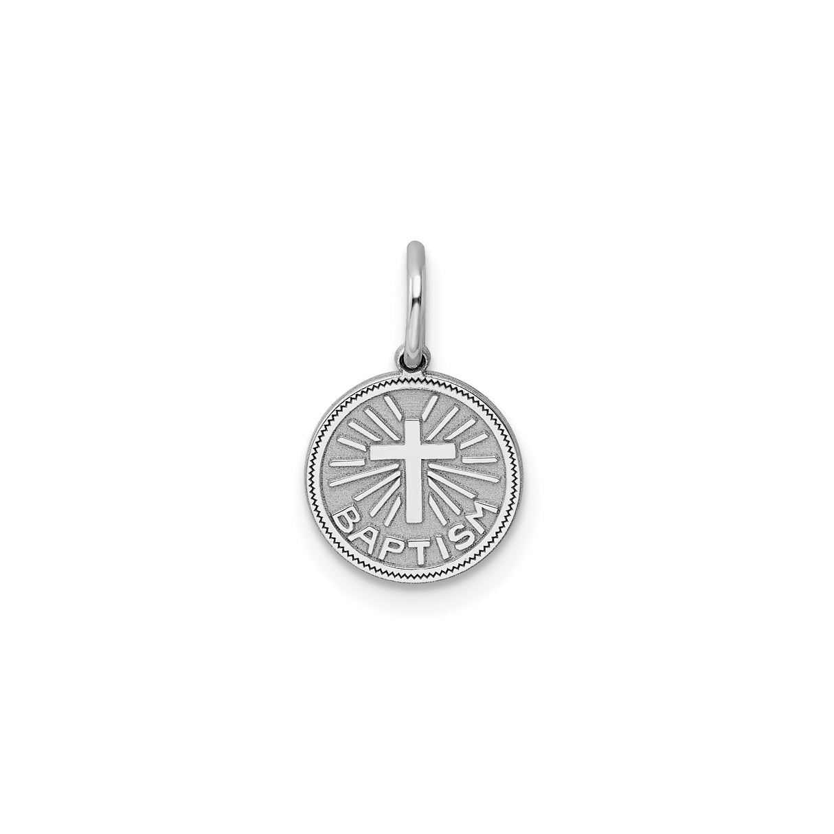 Sterling Silver Cross Pendant with Radiant Beams, Christian Medal for Men and Women