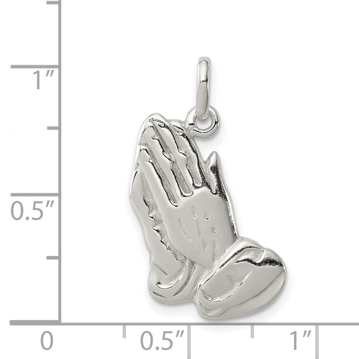 Praying Hands Charm Pendant in Real 925 Sterling Silver