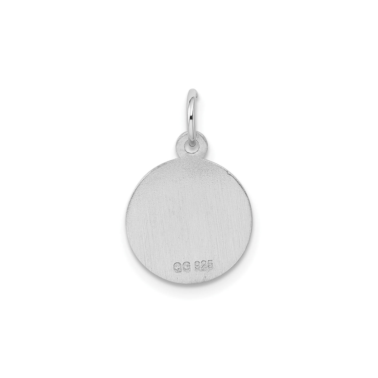 Sterling Silver Cross Pendant with Etched Polished Design and Matte Beveled Edge