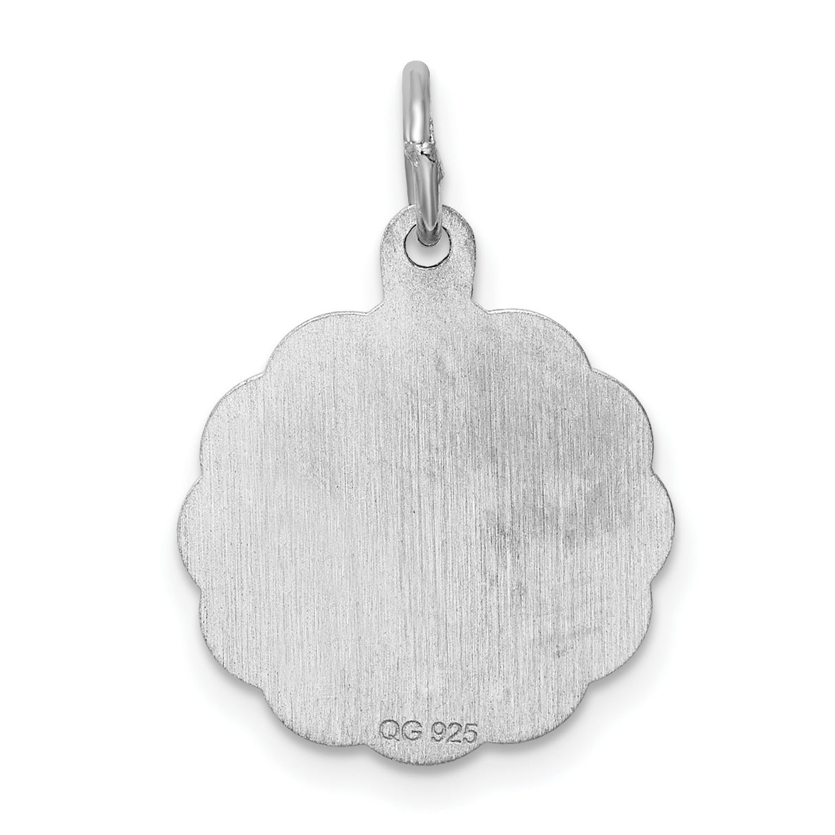 Jesus Loves Me Disc Charm Pendant in Real 925 Sterling Silver