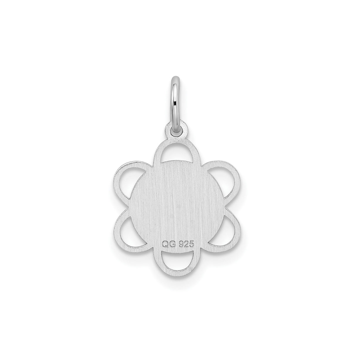 Sterling Silver Flower Shaped Graduation Pendant with Cap and Diploma Symbol