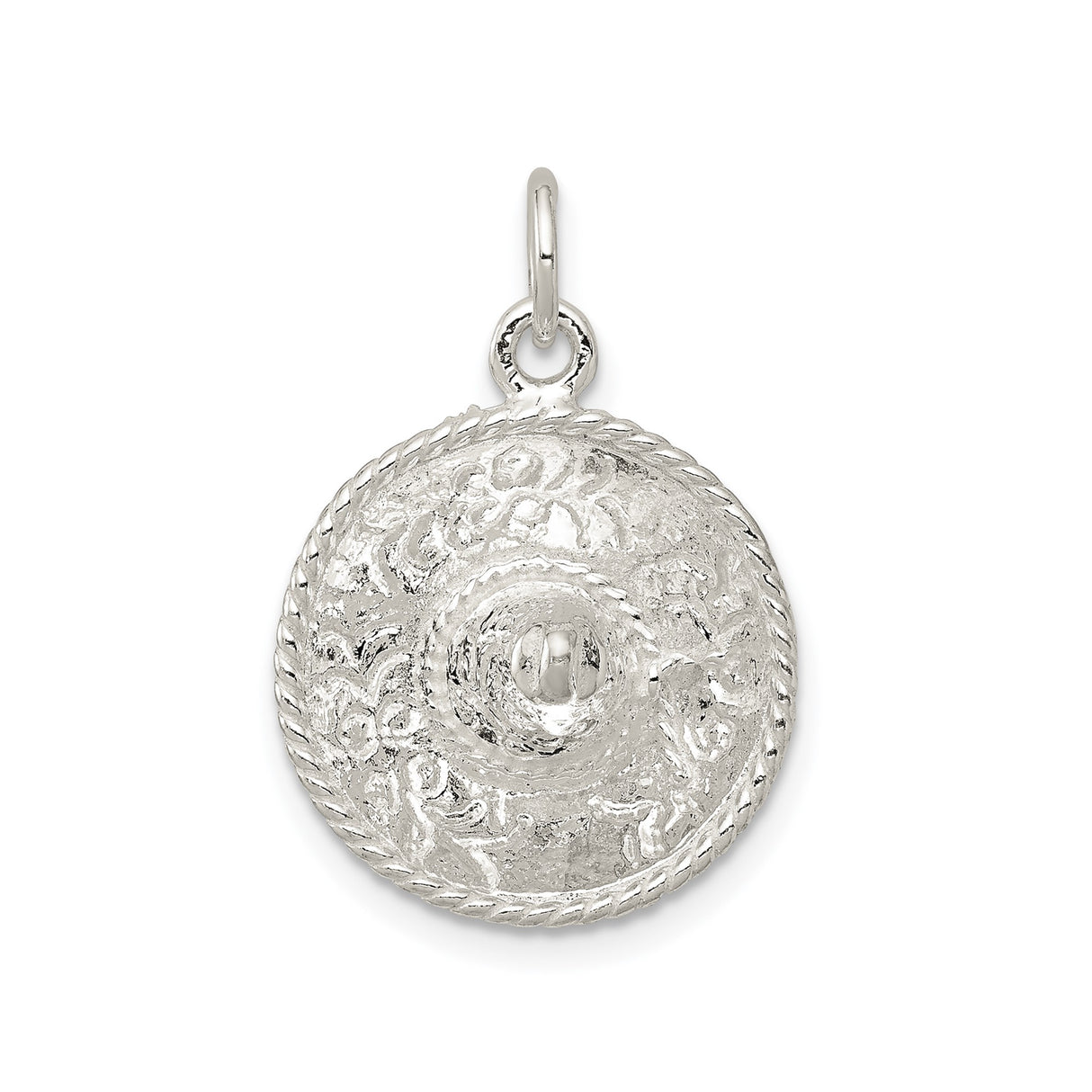 Sterling Silver Viking Pendant with Round Dome Shield and Norse Warrior Design