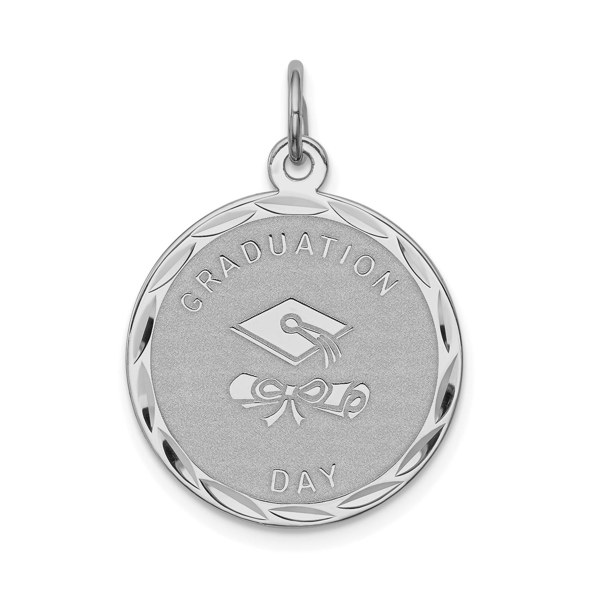 Sterling Silver Graduation Pendant with Cap and Diploma Design, Unisex Academic Charm