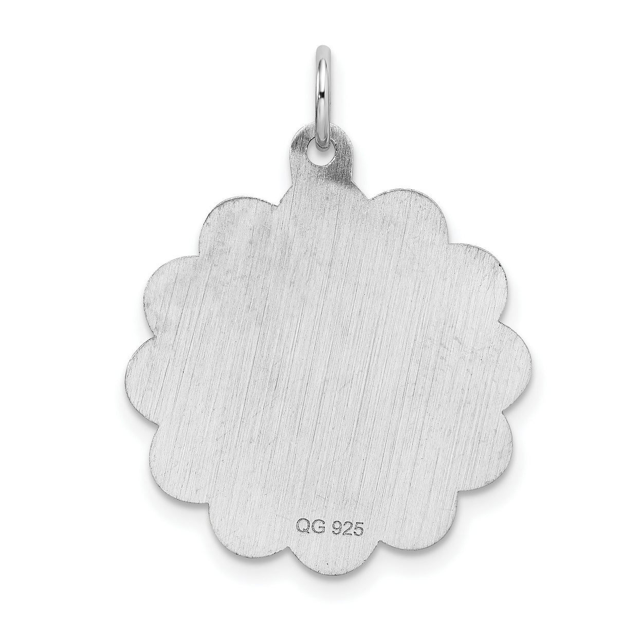 Graduation Day Words with Pearl Tassel on Flower Shaped Charm Pendant in Real 925 Sterling Silver