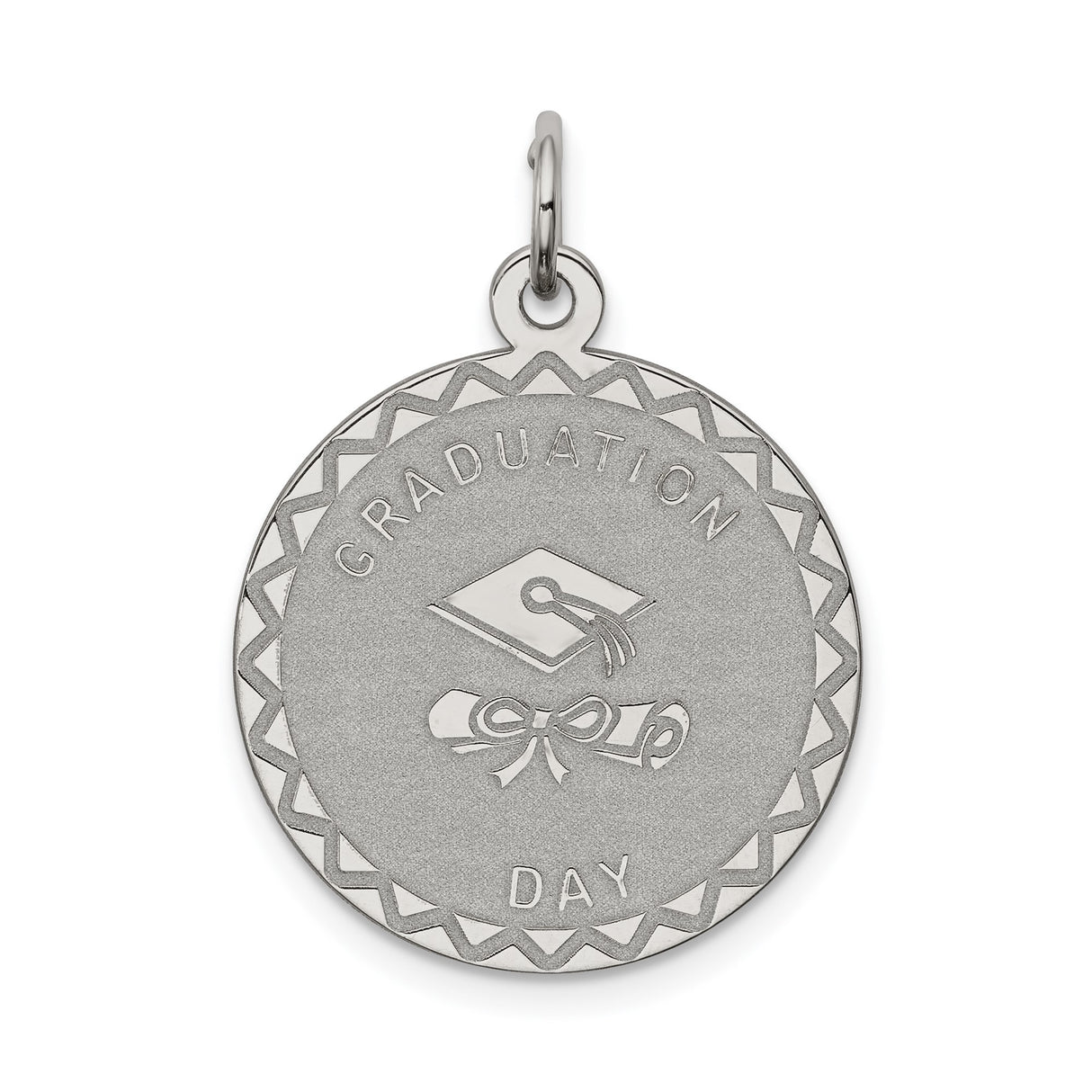 Sterling Silver Graduation Pendant with Cap and Diploma Design, Unisex Milestone Charm