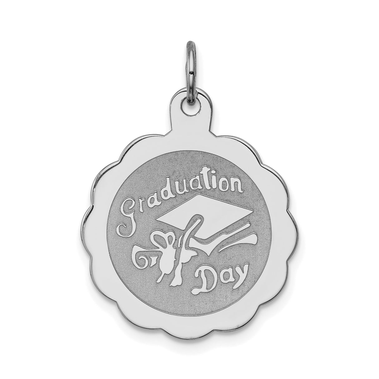 Sterling Silver Graduation Pendant with Cap, Diploma, and Tassel Symbols