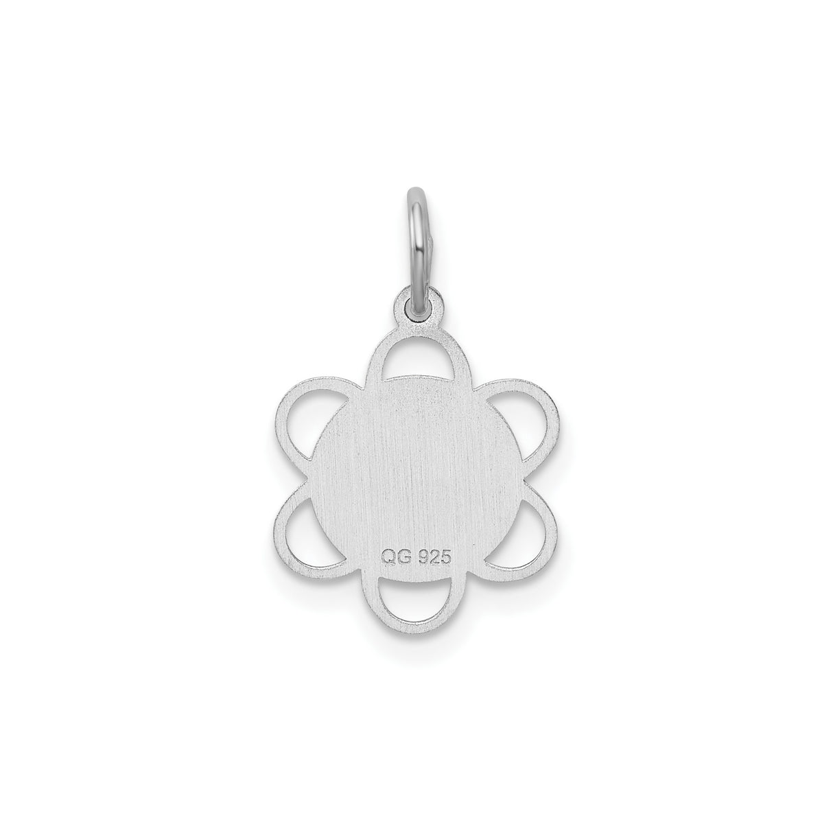 Sterling Silver Sweet 16 Pendant Charm with Heart and Flower Design for Teen Girls