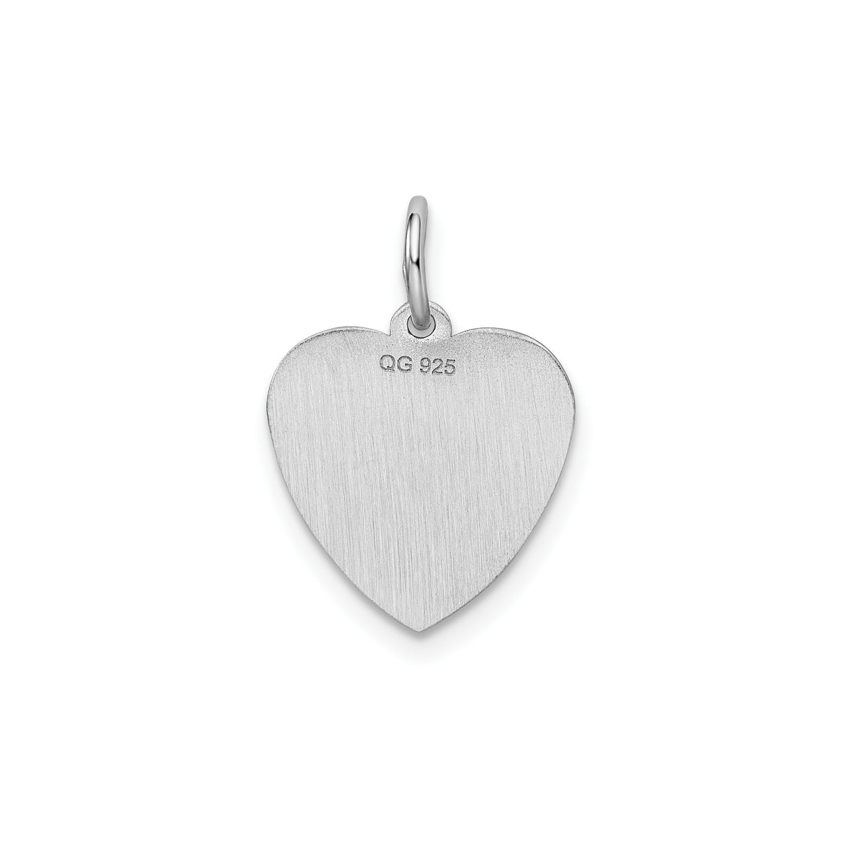 Sterling Silver Sweet 16 Heart Pendant with Textured and Polished Finish