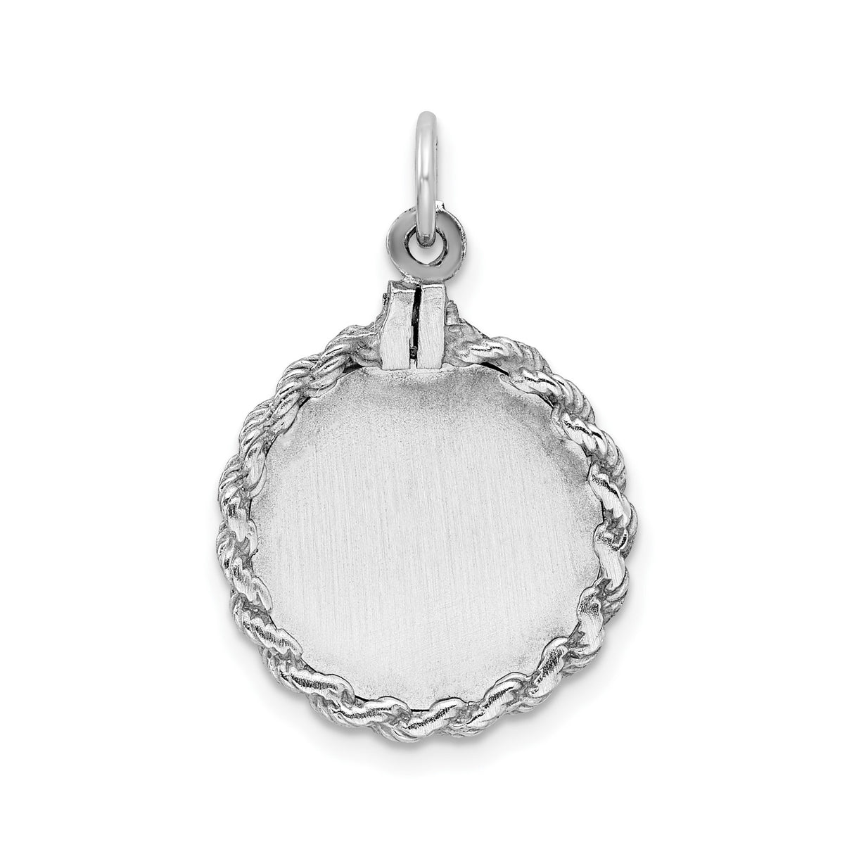 Sterling Silver Sweet Sixteen Pendant with Round Charm and Rope Border Detailing