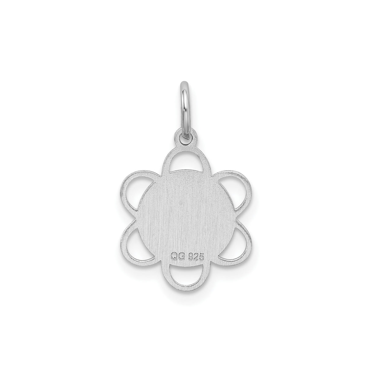 Sterling Silver Flower Pendant with Happy Birthday Message, Floral Design Charm for Women