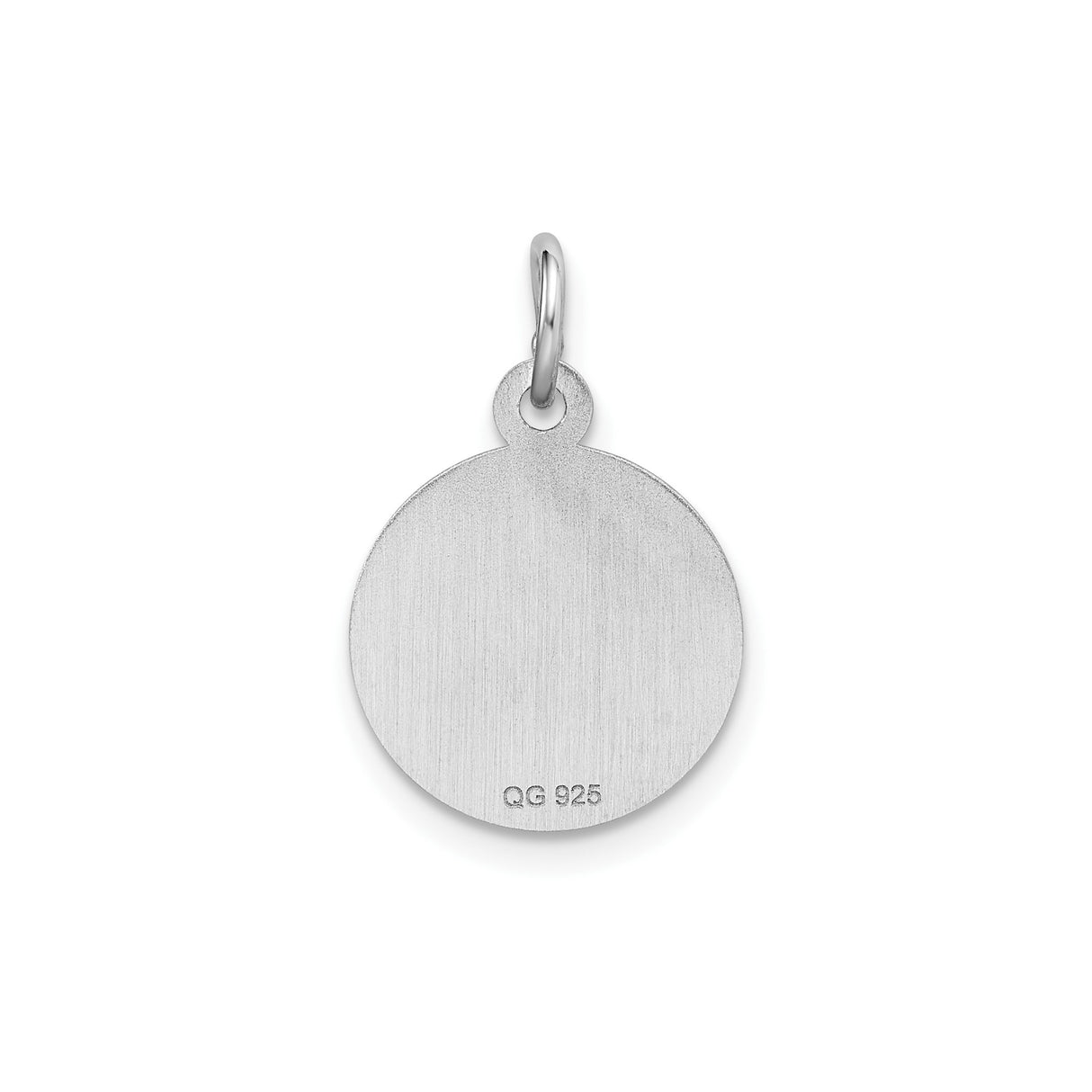 Sterling Silver Happy Birthday Disc Pendant Charm with Diamond Cut Border