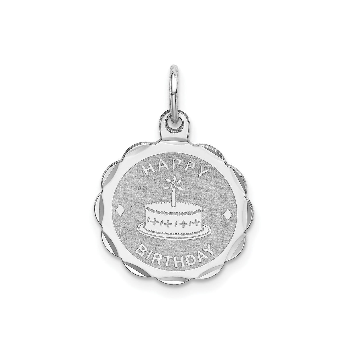 Sterling Silver Pendant with Birthday Cake and Candle, Sentimental Celebration Charm