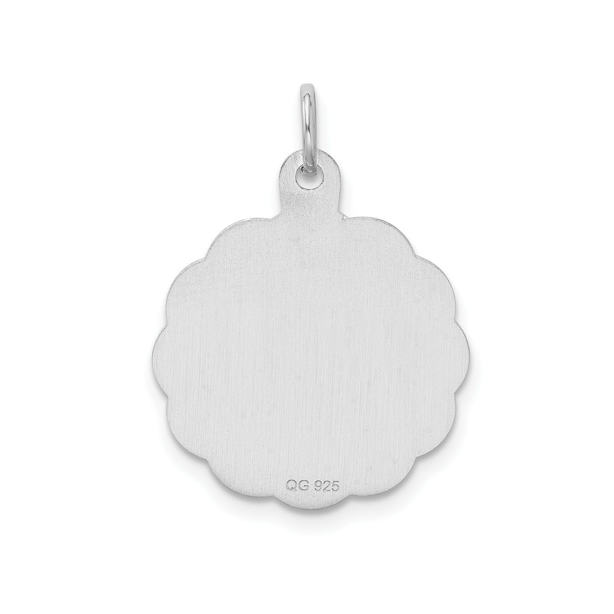 Sterling Silver Birthday Pendant with Cake and Candle, Scalloped Edge Charm