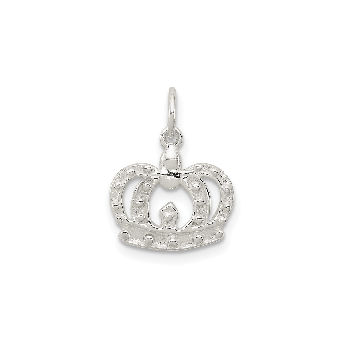 Sterling Silver Crown Pendant, Openwork Royal Design, Regal Charm for Necklace or Bracelet