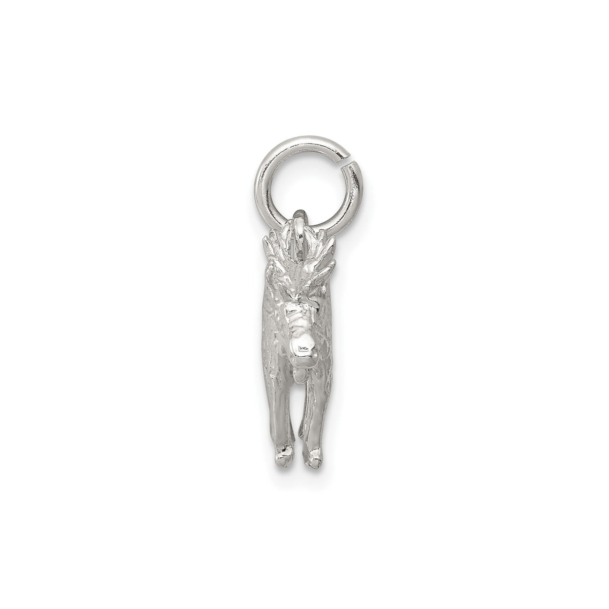 Sterling Silver Moose Pendant, Detailed Wildlife Charm, Nature-Inspired Antler Design