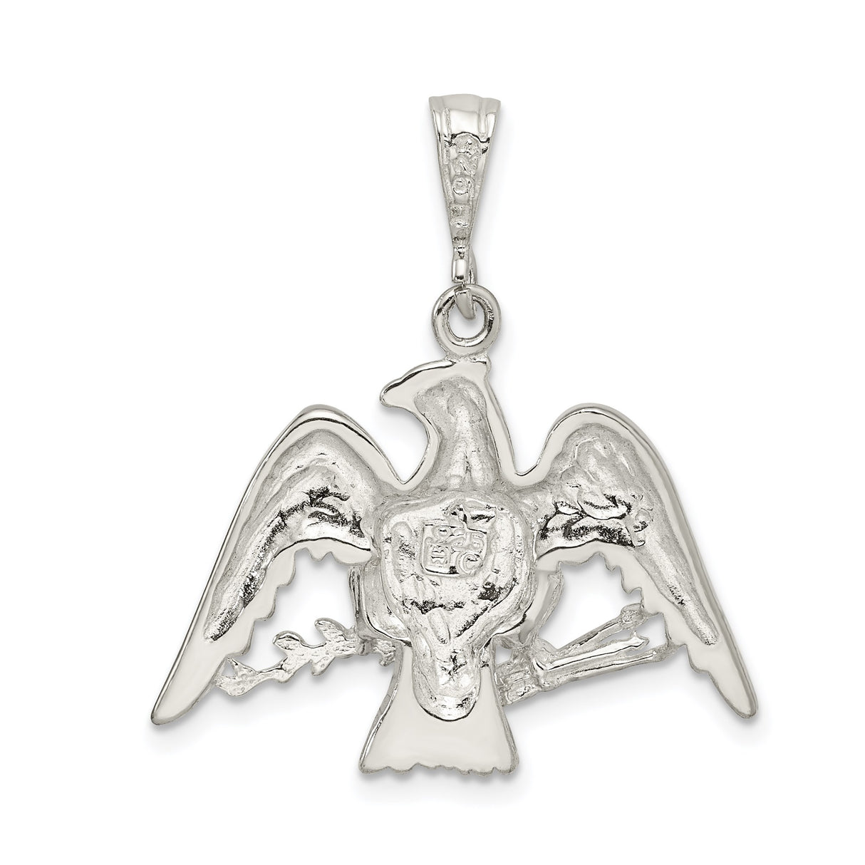 Sterling Silver Eagle Pendant with Great Seal, Olive Branch and Arrows Design