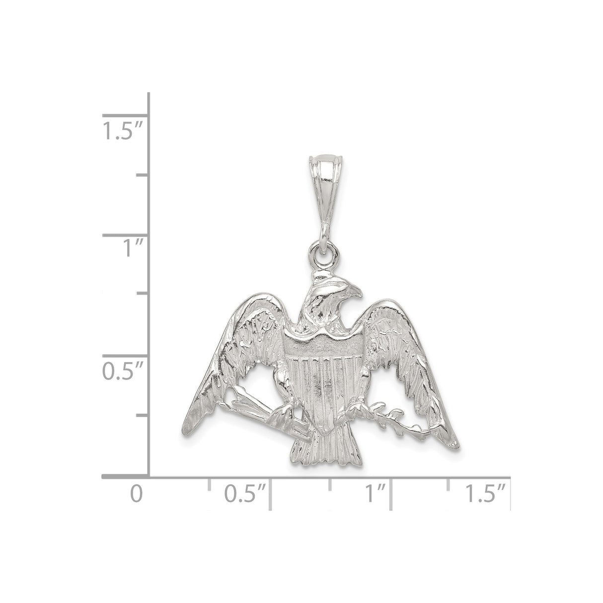 Sterling Silver Eagle Pendant with Great Seal, Olive Branch and Arrows Design