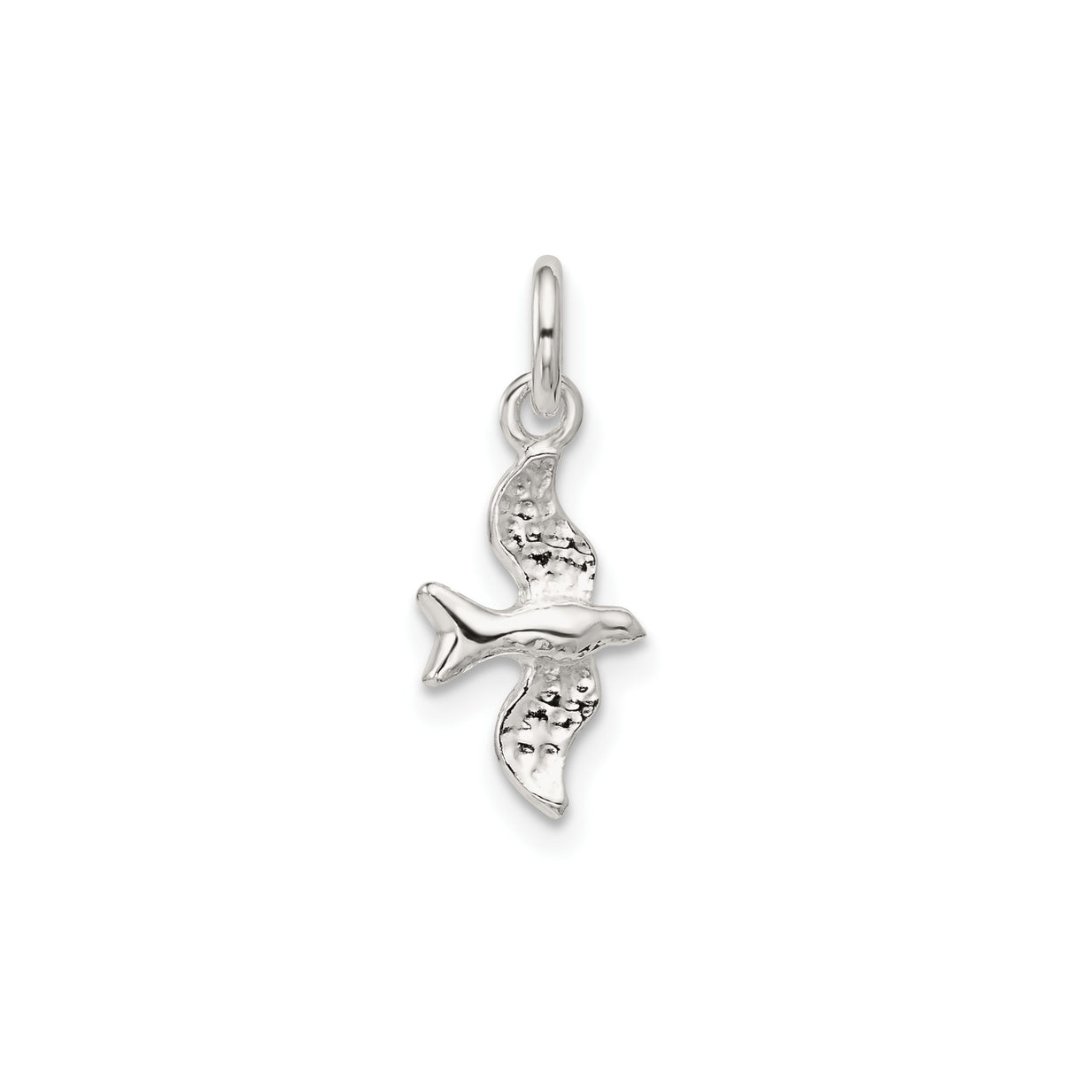 Sterling Silver Seagull Pendant or Charm, Flying Bird Ocean Jewelry, Symbol of Freedom and Peace