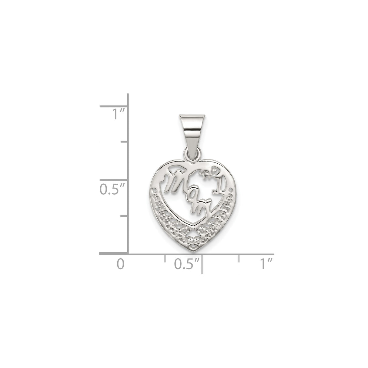 #1 Mom Charm Pendant in Real 925 Sterling Silver