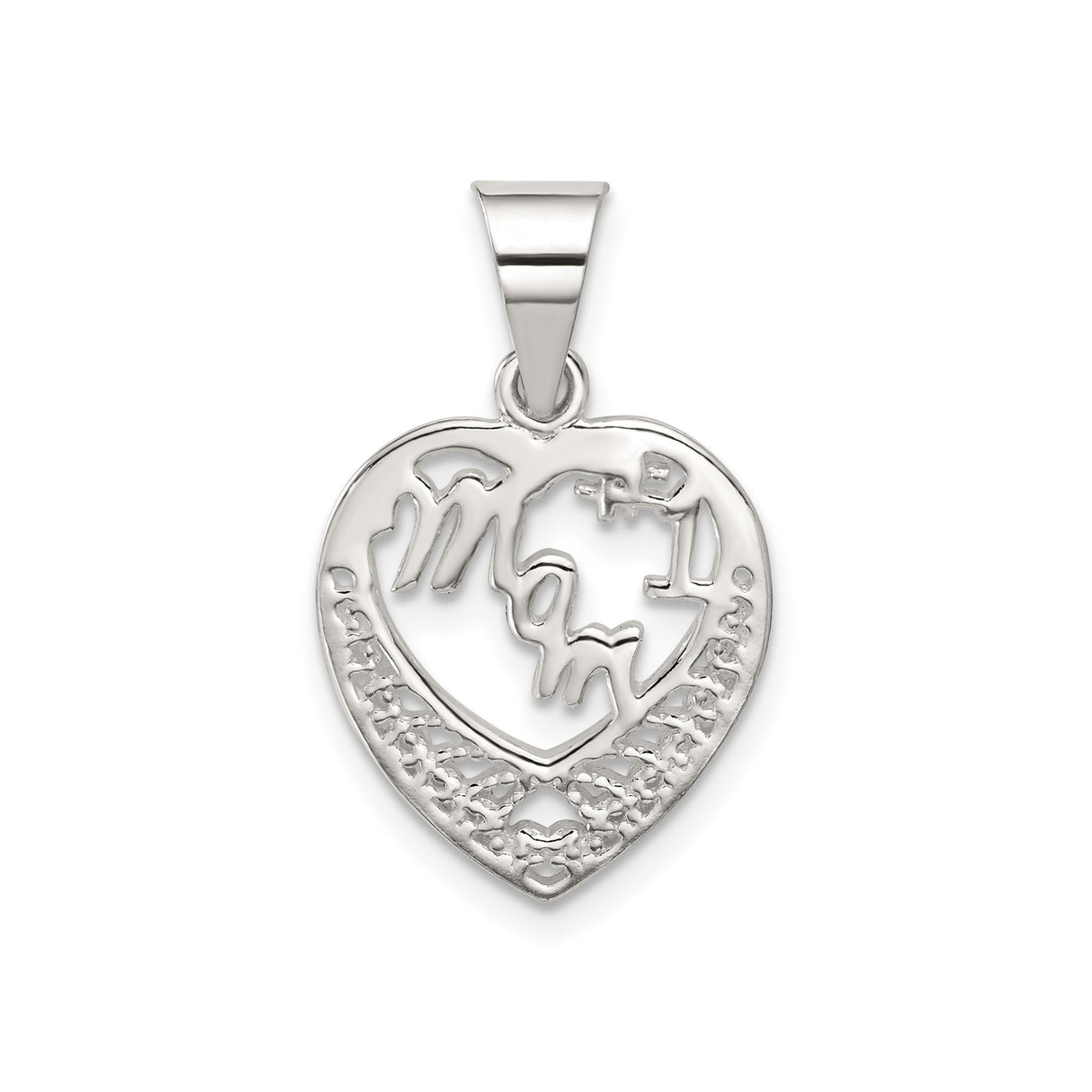 #1 Mom Charm Pendant in Real 925 Sterling Silver