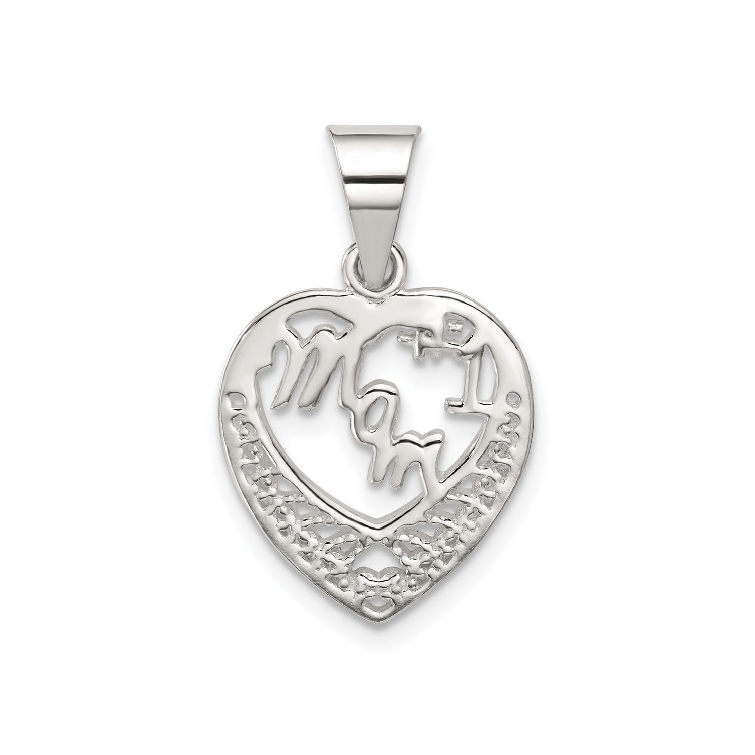 #1 Mom Charm Pendant in Real 925 Sterling Silver