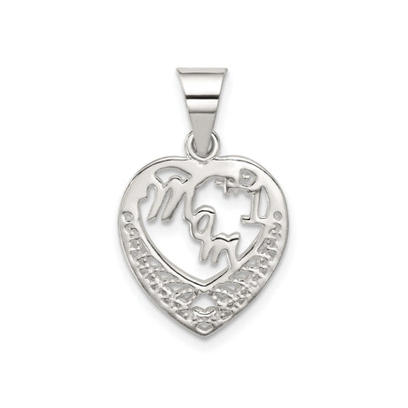 #1 Mom Charm Pendant in Real 925 Sterling Silver