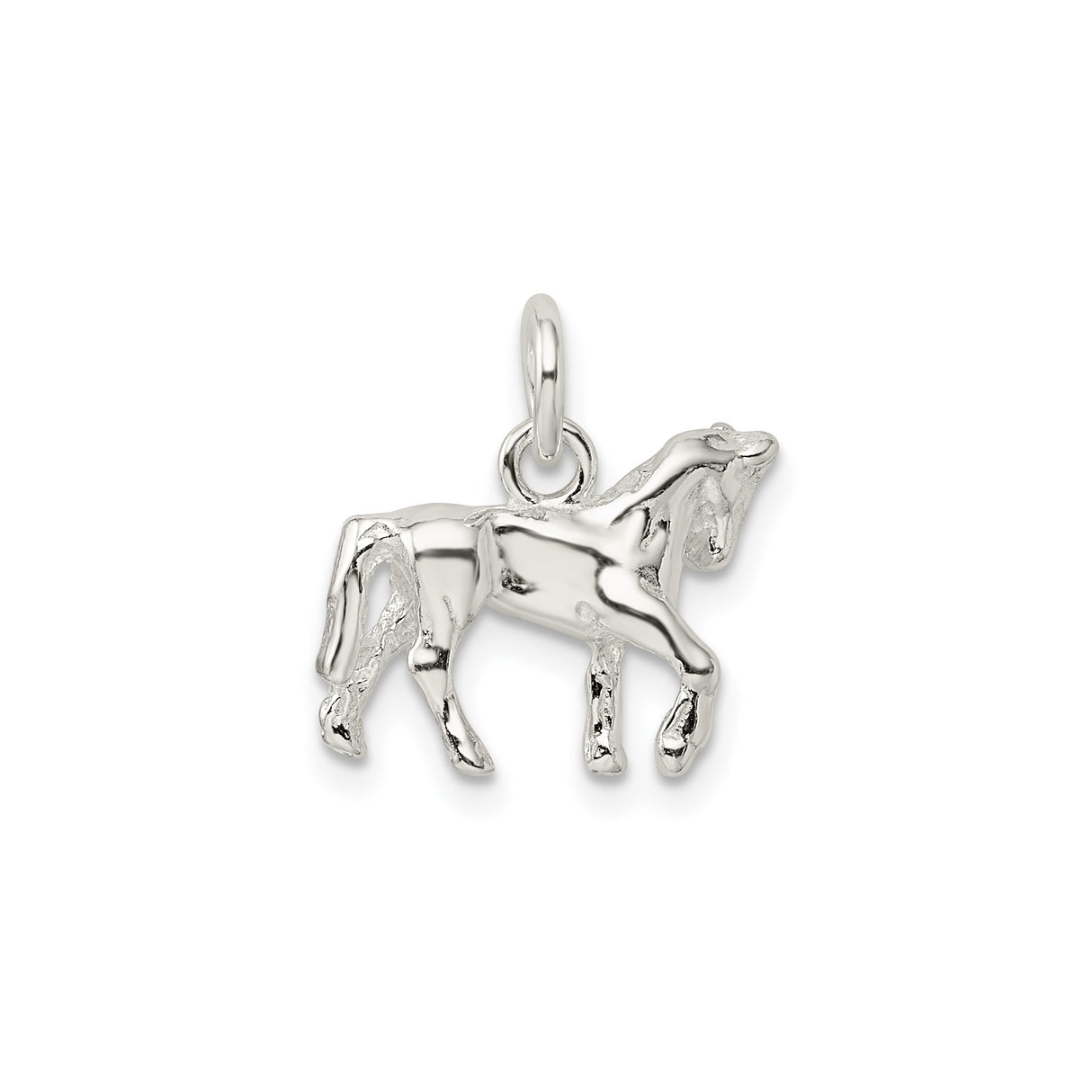Sterling Silver Horse Pendant with Walking Horse Design, Equestrian Animal Jewelry